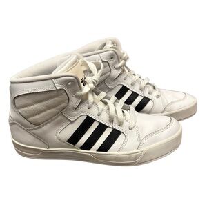 Adidas Neo White High Top Sneakers Men’s Size 9 Black Stripes
